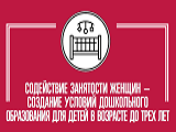 Федеральный проект "Содействие занятости женщин –  создание условий дошкольного образования для детей в возрасте до трех лет"