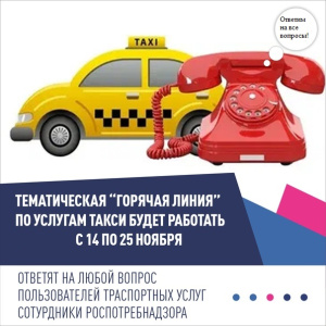 Роспотребнадзор открыл горячую линию по вопросам услуг такси и каршеринга